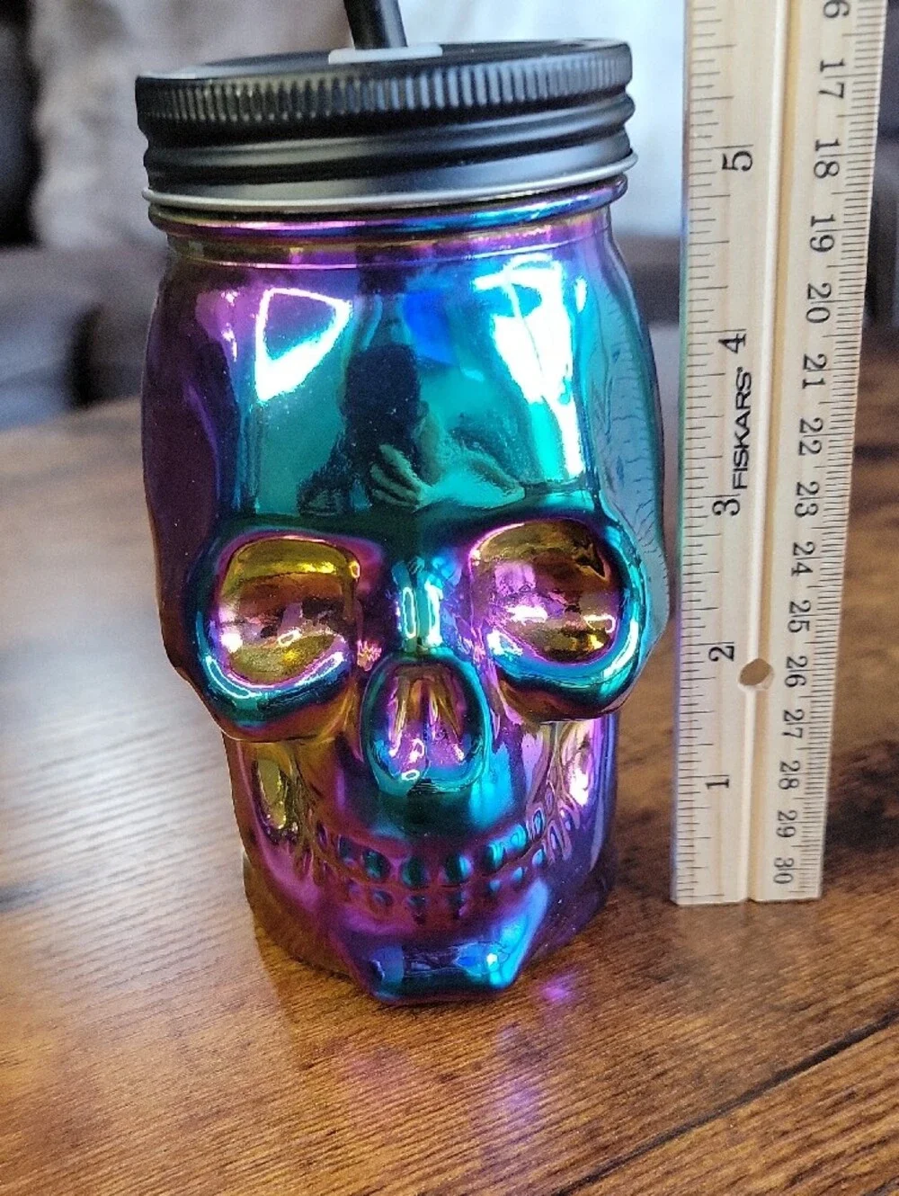 Halloween Skull Sippers Set Iridescent Multi-Color (2 Pack)